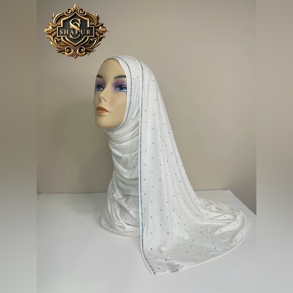 Dubai made premium rhinestone hijab scarf Muslim modest Islamic wear party event